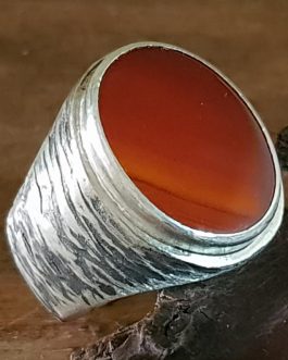 טבעת חותם אובל אבן קורניאול