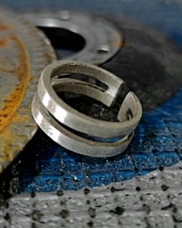 טבעת שני פסים חצי